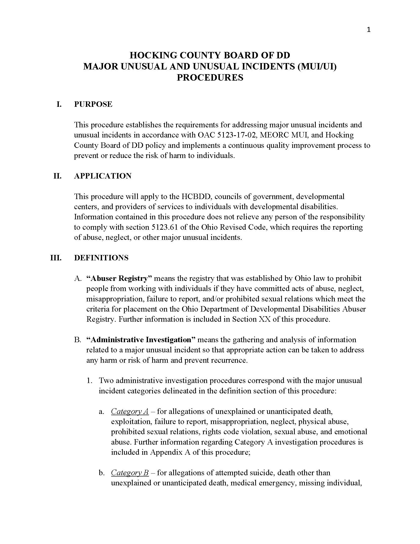 MUI - Hocking County Board of Developmental Disabilities
